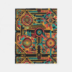 Manta Polar Cozy Blue "Aztec Dream" Content Fleece Blanket