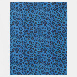 Manta Polar Cozy Blue & Black Leopard Sherpa Blanket