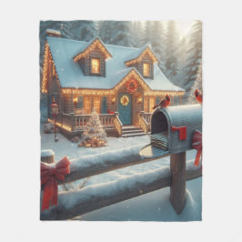 Manta Polar Cozy Christmas Cabin Winter Wonderland