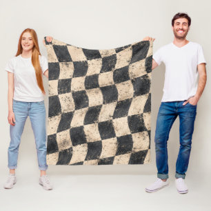 Manta Polar Cozy Garage Estilo Speedway de Cuadros