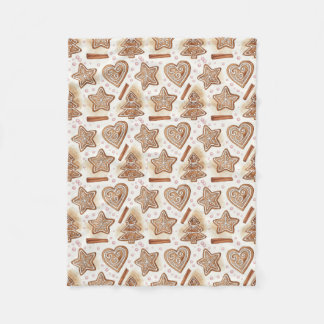Manta Polar Cozy Gingerbread Cookie Seamless Pattern
