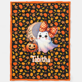 Manta Polar Cozy Halloween Baby Blanket Añadir Nombre Cuto Gho