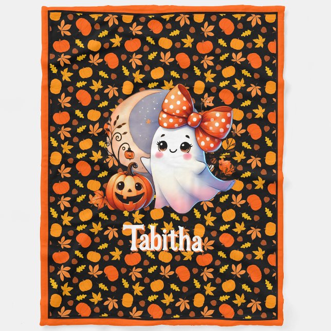 Manta Polar Cozy Halloween Baby Blanket Añadir Nombre Cuto Gho (Subido por el creador)