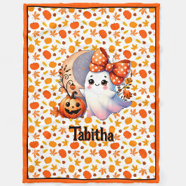 Manta Polar Cozy Halloween Baby Blanket Añadir Nombre Cuto Gho