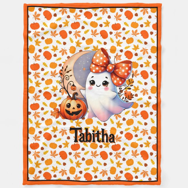 Manta Polar Cozy Halloween Baby Blanket Añadir Nombre Cuto Gho (Subido por el creador)