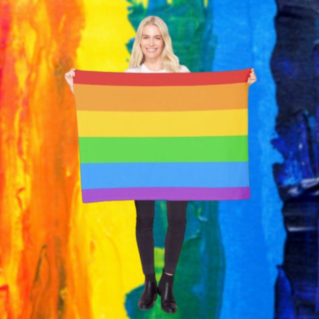 Manta Polar Cozy Pride: Bandera del Arcoíris (Subido por el creador)