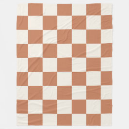 Manta Polar Cozy Terracotta Rust & Cream Buffalo Check