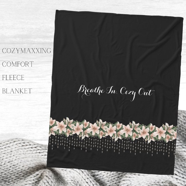 Manta Polar Cozymaxxing Calmxing Confort Floral Fleece Blanket (Wrap yourself in ultimate comfort and tranquility with the Cozymaxxing Comfort fleece blanket)