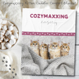 Manta Polar Cozymaxxing Kitten Cuddle Confort Blanc