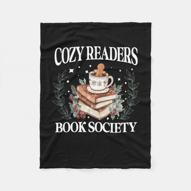 Manta Polar Cozyreader Sociedad de Libros de Navidades Leyendo (Anverso)