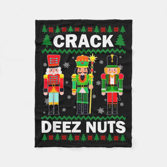 Manta Polar Crack Deez Nuts divertido Navidad  (Anverso)