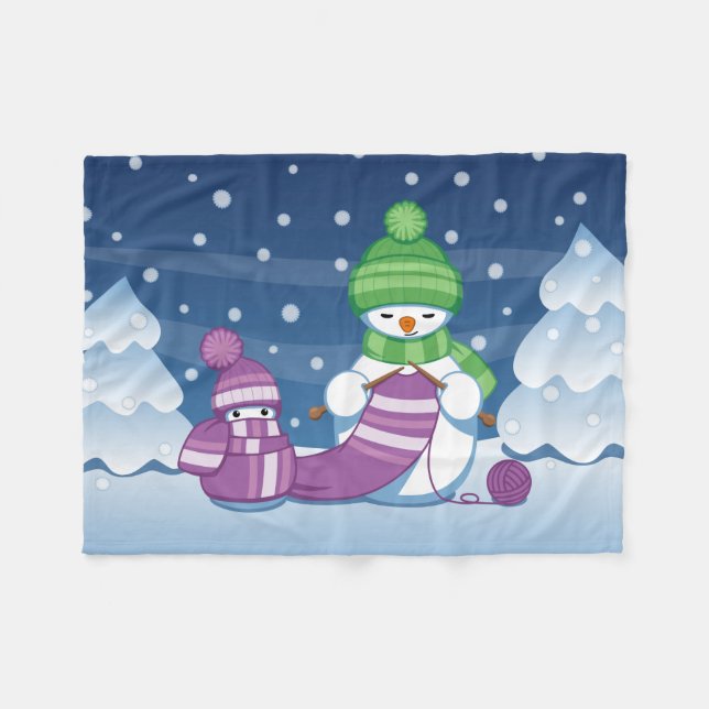 Manta Polar Crafty Snowman Knitus Scarf (Frente (Horizontal))