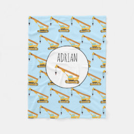 Manta Polar Crane Construction Cruck Baby Nombre personalizado