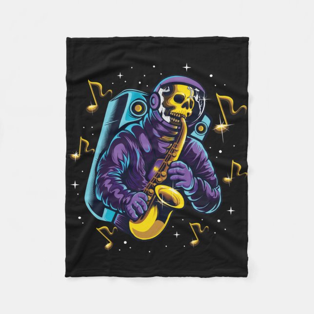 Manta Polar Cráneo de astronauta tocando el saxofón (Anverso)