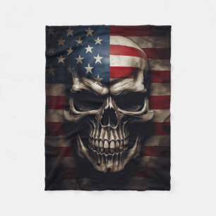 Manta Polar Cráneo de Bandera Americana