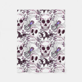 Manta Polar cráneo morado, murciélagos y arañas