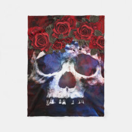 Manta Polar Cráneo rojo, blanco, y azul