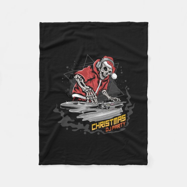 Manta Polar cráneo santa claus con chaqueta de navidades y gor (Anverso)