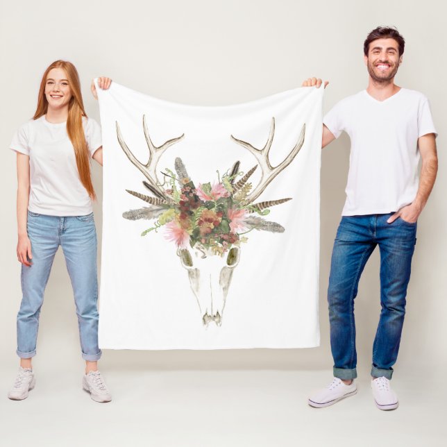 Manta Polar Cráneo y flores de los ciervos (In situ)