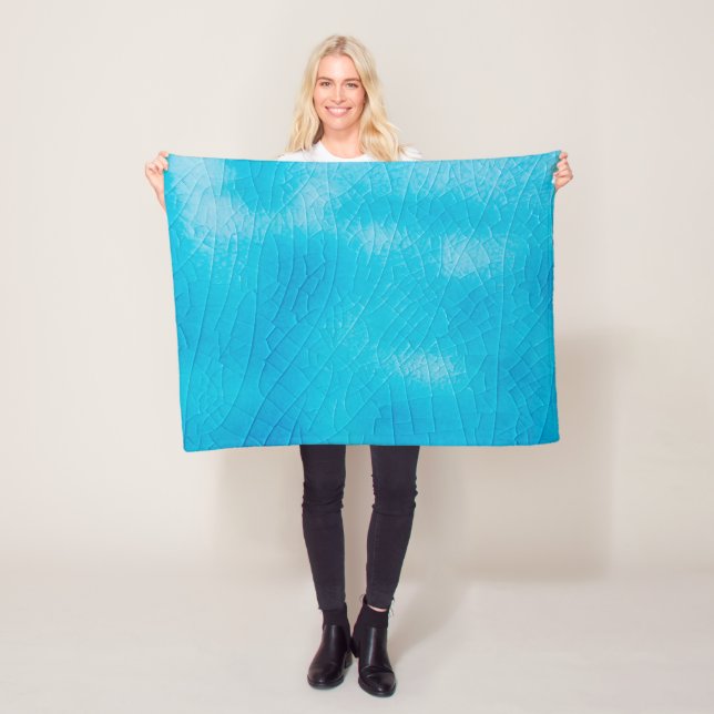 Manta Polar Craquelado de porcelana turquesa con cristales (In situ)