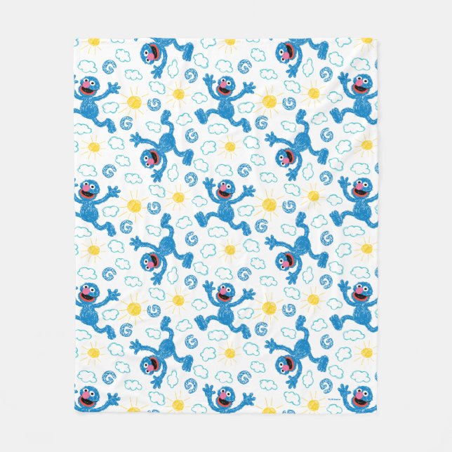 Manta Polar Crayon Grover Sunshine Pattern (Anverso)