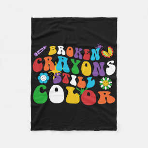 Manta Polar Crayones rotos color aún retro Groovy Hippie Dai