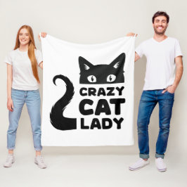 Manta Polar Crazy Cat Lady Fleece Blanket