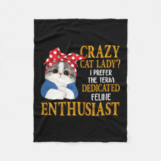 Manta Polar Crazy Cat Lady Prefiero El Término Específico