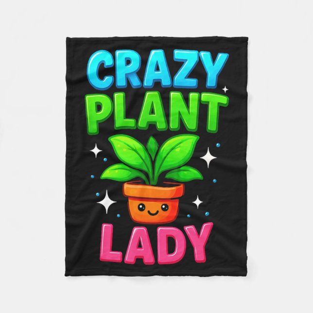 Manta Polar Crazy Plant Lady Gardening Funny Gardeners Men Wom (Anverso)