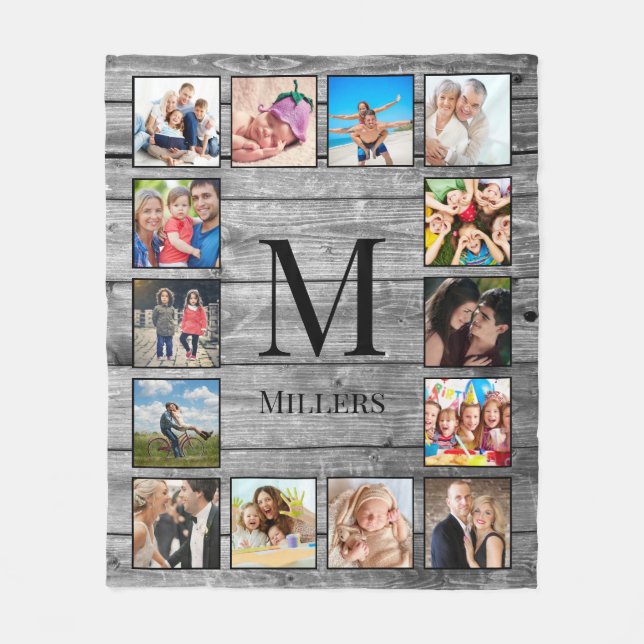 Manta Polar Crea tu Collage de fotos Personalizado Rustic Farm (Anverso)