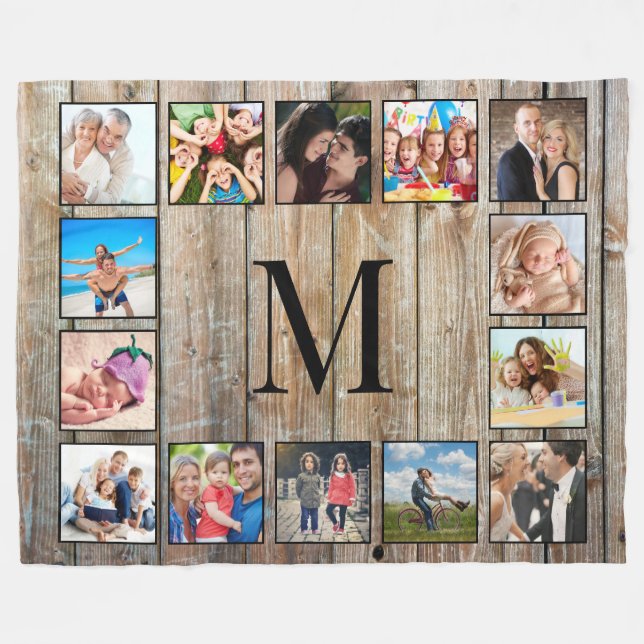 Manta Polar Crea tu Collage de fotos Personalizado Rustic Farm (Frente (Horizontal))