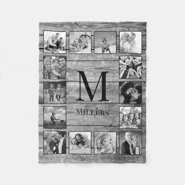 Manta Polar Crea tu Collage de fotos Personalizado Rustic Farm (Anverso)