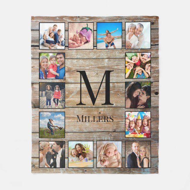 Manta Polar Crea tu Collage de fotos Personalizado Rustic Farm (Anverso)