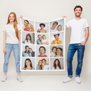Manta Polar Crea tu propia funda de 12 Collages de fotos