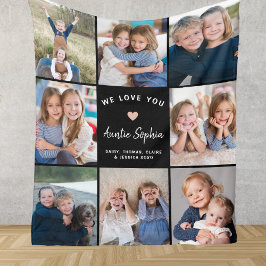 Manta Polar Crea tu propia tía Collage de fotos negra