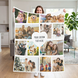 Manta Polar Crea tu propio collage de 12 fotos personalizadas