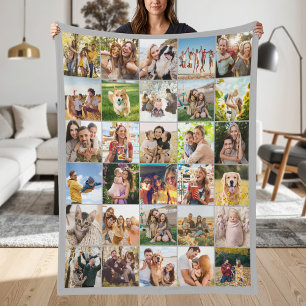 Manta Polar Crea tu propio collage de 30 fotos personalizadas