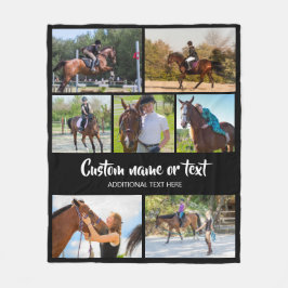 Manta Polar Crea tu propio Collage de fotos de caballo negro