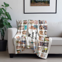 Manta Polar Crea tu propio Collage de fotos de familia 32 en b