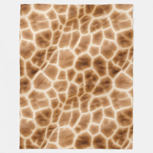 Manta Polar Cream Brown Giraffe Animal Print