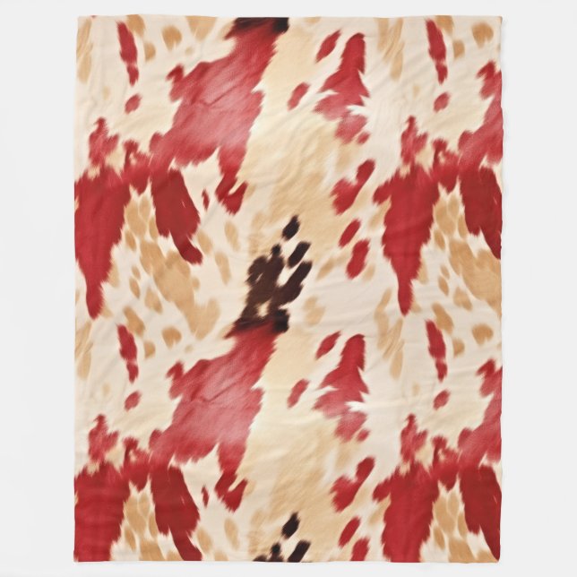 Manta Polar Cream Red Western Piel de vaca (Anverso)