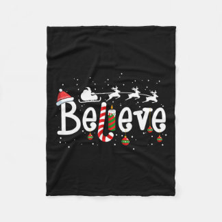 Manta Polar Crean Navidades Santa Claus Reindeer Candy Cane