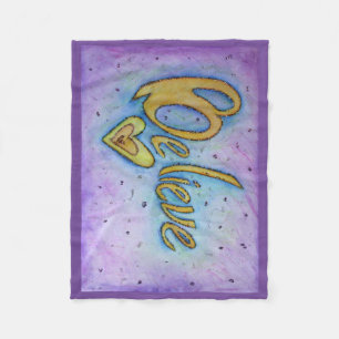 Manta Polar Créanme Palabra Corazón Arte Suave Fleece Chemo Bl