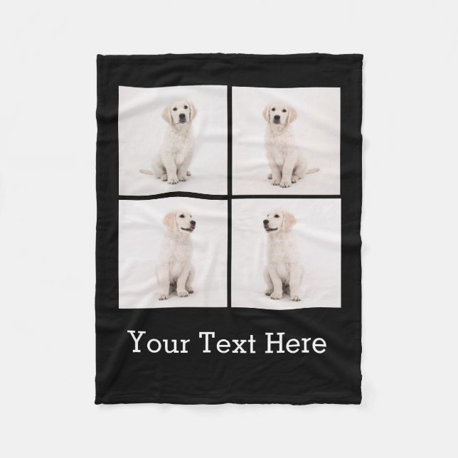 Manta Polar Crear fotos de gatos de fotos de perros de la fami (Anverso)