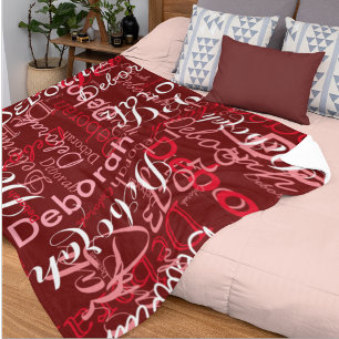 Manta Polar Crear nombre femenino tipografía rojo oscuro