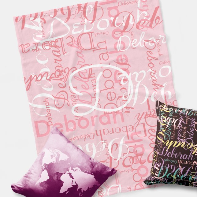 Manta Polar Crear nombre femenino tipografía rosa (Subido por el creador)