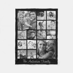 Manta Polar Crear su propia familia de Collages de fotos Perso