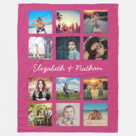 Manta Polar Crear su propio Personalizado 12 Collage de fotos