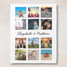 Manta Polar Crear su propio Personalizado 12 Collage de fotos