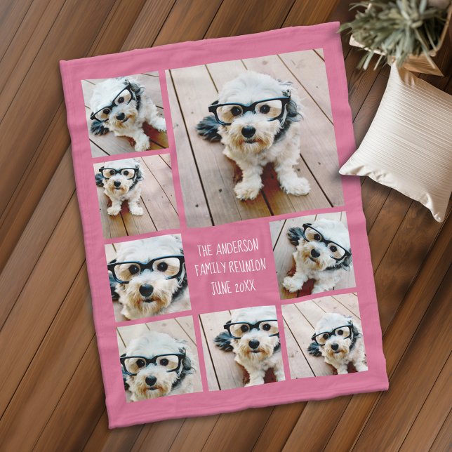 Manta Polar Crear un Collage de fotos Personalizado 8 PUEDE CO (Personalized fleece blanket with photos and text)